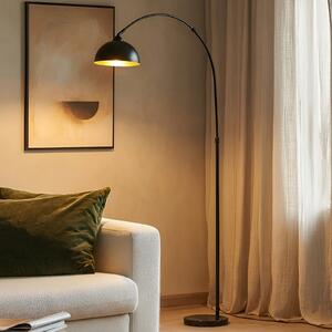Lindby Tonka podna lampa, crna, metalna, 185 cm, E27, Crno, Dnevni boravak/blagovaonica, Metal