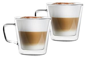 Staklene šalice u setu 2 kom za cappuccino/s dvostrukom stijenkom 350 ml – Vialli Design