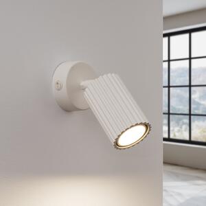 SOLLUX LIGHTING Zidni reflektor carbon, bež, projekcija 16 cm, prekidač, aluminij, Bež, Dnevni boravak/blagovaonica, Aluminij