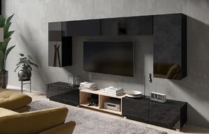 Zondo.hr Set za dnevni boravak Calabria C23 BLACK (crna + hrast artisan) (bez rasvjete). Akcija -20%. 1051557