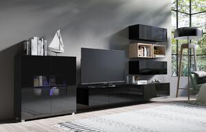 Zondo Set za dnevni boravak Calabria C28 BLACK (crna + hrast artisan) (bez rasvjete). 1051567