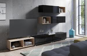 Zondo.hr Set za dnevni boravak Calabria C25 BLACK (crna + hrast artisan) (bez rasvjete). Akcija -17%. 1051561