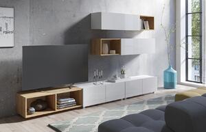 Zondo.hr Set za dnevni boravak Calabria C25 WHITE (bijela + hrast zlatni) (bez rasvjete). Akcija -17%. 1051560