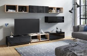 Zondo.hr Set za dnevni boravak Calabria C26 BLACK (crna + hrast artisan) (bez rasvjete). Akcija -17%. 1051563