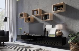Zondo.hr Set za dnevni boravak Calabria C32 BLACK (crna + hrast artisan) (bez rasvjete). Akcija -21%. 1051575