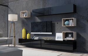 Zondo.hr Set za dnevni boravak Calabria C31 BLACK (crna + hrast artisan) (bez rasvjete). Akcija -20%. 1051573