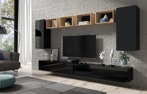 Zondo.hr Set za dnevni boravak Calabria C35 BLACK (crna + hrast artisan) (bez rasvjete). Akcija -20%. 1051581
