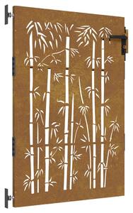 VidaXL Vrtna vrata 85 x 125 cm od čelika COR-TEN s uzorkom bambusa