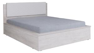 Zondo Bračni krevet 160 cm Desayuno P (hrast bijeli + bijela ekokoža) (s podnicom). 1051697
