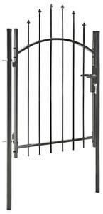 VidaXL Vrtna vrata za ogradu čelična 1 x 1,75 m crna