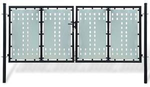 VidaXL Crna jednostruka vrata za ogradu 300 x 175 cm