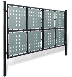 VidaXL Crna jednostruka vrata za ogradu 300 x 200 cm