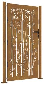 VidaXL Vrtna vrata 105 x 180 cm od čelika COR-TEN s uzorkom bambusa