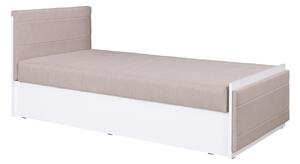 Zondo Jednostruki krevet 90 cm Iweta P (bijela mat + bež) (s podnicom i madracem). 1051766