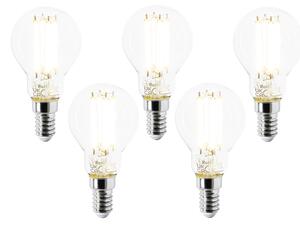 Set od 5 LED žarulja E14 P45 prozirne 2,2 W 470 lm 2700 K