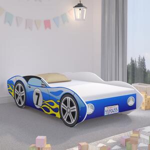Unikatni plavi krevet u obliku trkaćeg automobila 140 x 70 cm