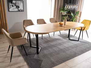 Zondo Blagovaonski stol na razvlačenje 100-250 cm Perly (hrast + crna) (za 4 do 8 osoba). 1050699