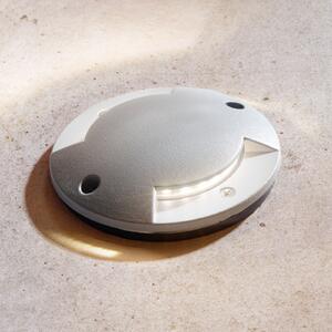 Lindby LED ugradna podna svjetiljka Nandita, Ø 10 cm, srebrna, IP65