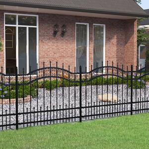 VidaXL Vrtna ograda sa šiljcima crna 140 cm od čelika obloženog prahom