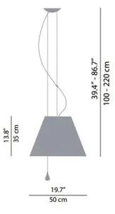 COSTANZA LADY D13E sas VISILICA E27 ALUMINIJ S BIJELIM SJENILOM LP1D13GESA0020+LP1D13GE/01002