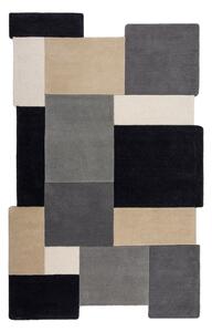 Crni/sivi ručno rađen vunen tepih 120x180 cm Collage Monochrome – Flair Rugs