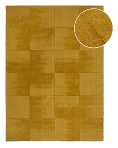 Oker žuti ručno rađen vunen tepih 120x170 cm Demi Check Ombre – Flair Rugs
