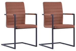 VidaXL Konzolne blagovaonske stolice od umjetne kože 2 kom smeđe