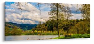 Slika čamca uz jezero (120x50 cm)