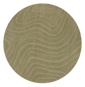Kaki zeleni ručno rađen vunen okrugao tepih ø 160 cm Mesmerise Sage – Flair Rugs