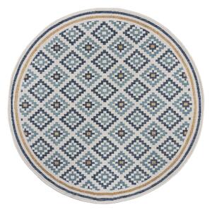 Žuti /plavi okrugao unutarnji i vanjski tepih ø 160 cm Zia Trellis – Flair Rugs