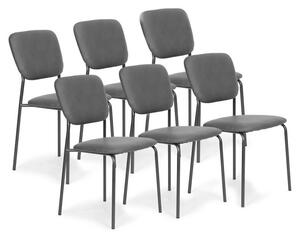 Garnitura od 6 blagovaonskih stolica - siva eko koža
