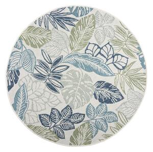 Zeleni/plavi okrugao unutarnji i vanjski tepih ø 160 cm Bella Leaf – Flair Rugs