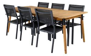 Stol i stolice set Dallas 3679Metal, Drvo, Tekstil