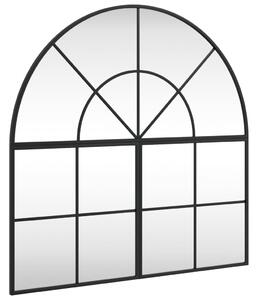 VidaXL Zidno ogledalo crno 80x80 cm lučno željezno