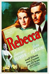 Reprodukcija umjetnosti Rebecca / Alfred Hitchcock (Retro Cinema / Movie Poster), (26.7 x 40 cm)