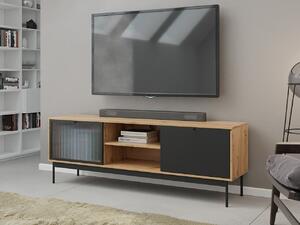 TV stol Comfivo D107Artisan hrast, Crna, 174x60x40cm