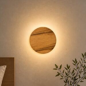 Elobra Zidna svjetiljka Havana S, hrast s čvorovima/metal, Ø 19 cm, IP44, Drvo, kupaonica, Drvo