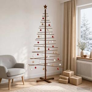 Drveno božićno drvce 210 cm Bambus i masivno borovo drvo - 210 cm Tamno smeđa
