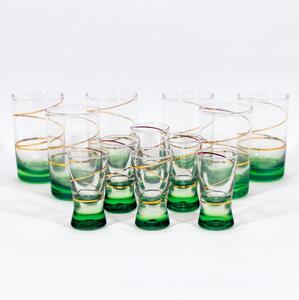 Set 6x veća čaša i 6x manja čaša za žesticu zelena