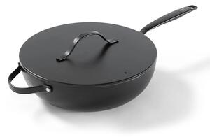 BE Living Wok tava s poklopcem Essential Black 30 cm