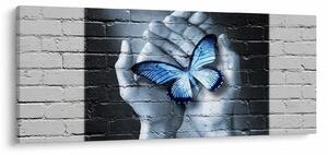 Slika - Leptir na zidu (120x50 cm)