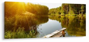 Slika - Jezero u šumi (120x50 cm)