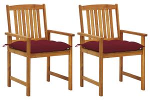 VidaXL Vrtne stolice s jastucima 2 kom od masivnog drva bagrema