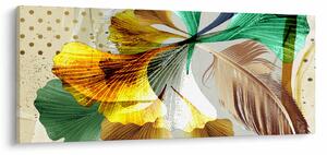 Slika - Lišće s perjem (120x50 cm)