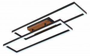 LED stropna svjetiljka 86W crno/drveno tijelo CCT + daljinski upravljač