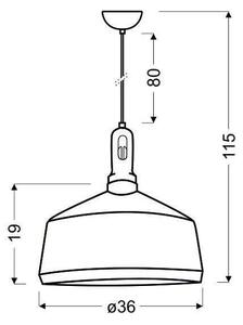 Crna viseća lampa s metalnim sjenilom ø 26 cm Robinson - Candellux Lighting
