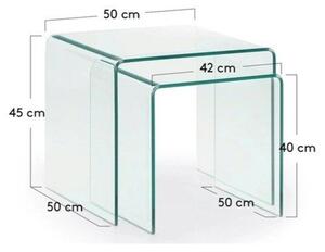Stakleni stolići za kavu u setu 2 kom 50x50 cm Burano – Kave Home