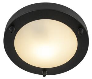 Moderna stropna svjetiljka crna 18 cm IP44 - Yuma