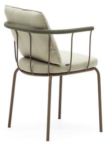Zeleno-bež metalna vrtna stolica Salguer - Kave Home