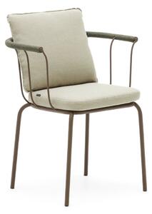 Zeleno-bež metalna vrtna stolica Salguer - Kave Home